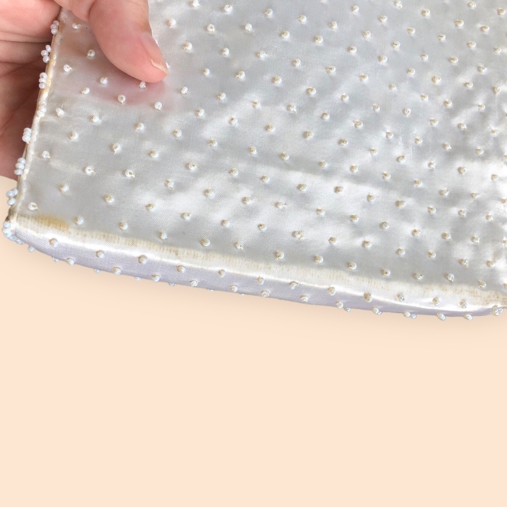 Vintage 50s 60s Beaded Sequin Handmade Handbag Hong Kong Bridal Retro Feminine - Picture 11 of 14